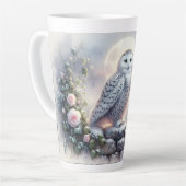 Snowy Owl in Moonlit Winter Garden Milchtasse (Linke Ecke)