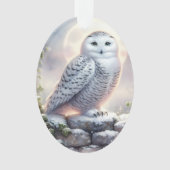 Snowy Owl in Moonlit Winter Garden Ornament (Vorderseite)