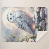 Snowy Owl in Moonlit Winter Garden Sherpadecke (Vorderseite (Horizontal))