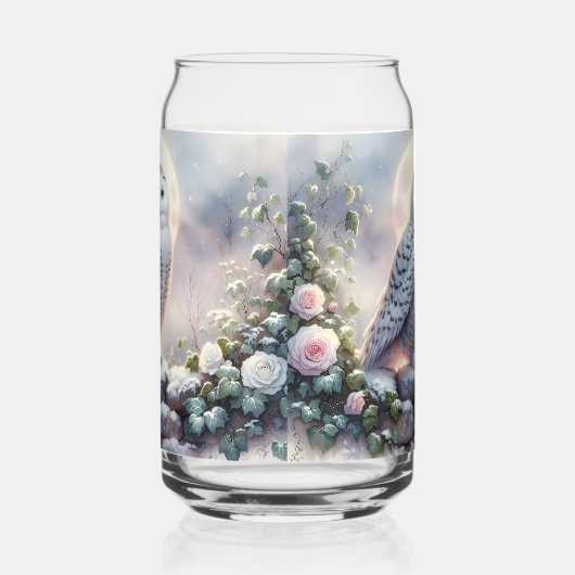 Snowy Owl in Moonlit Wintergarten Dosenglas (Rechts)