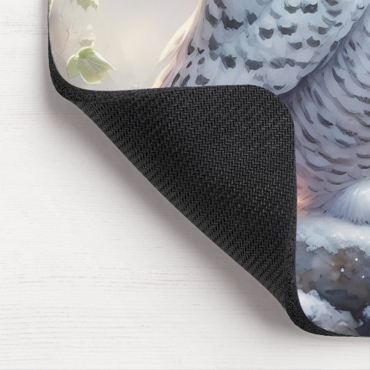 Snowy Owl in Moonlit Wintergarten Mousepad (Ecke)