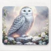 Snowy Owl in Moonlit Wintergarten Mousepad (Vorne)