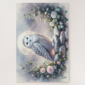 Snowy Owl in Moonlit Wintergarten Puzzle (Vertikal)