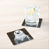 Snowy Owl Küstenercna Rechteckiger Pappuntersetzer (Vor Ort)