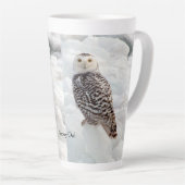 Snowy Owl Latte Tasse (Rechte Ecke)