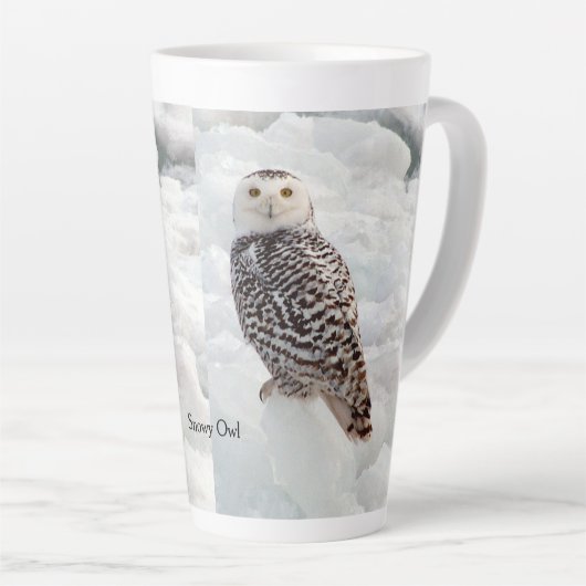 Snowy Owl Latte Tasse (Rechte Ecke)
