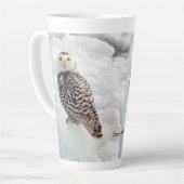 Snowy Owl Latte Tasse (Linke Ecke)