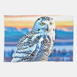 Snowy Owl Majestät Design Geschirrtuch