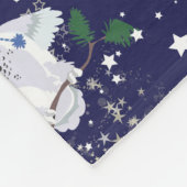 Snowy Owl mit Hat Happy Hoots Pattern Weihnachten Fleecedecke (Ecke)