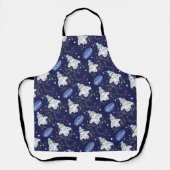 Snowy Owl mit Hat Happy Hoots Pattern Weihnachten Schürze (Vorderseite)
