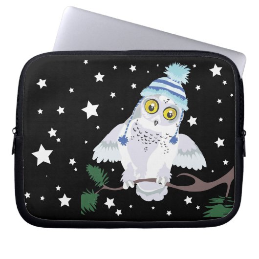Snowy Owl mit Hat~ Laptop-Gehäuse Laptopschutzhülle (Vorderseite)