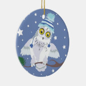 Snowy Owl mit Hat~ Winter Keramik Ornament (Rechts)
