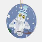 Snowy Owl mit Hat~ Winter Keramik Ornament (Links)