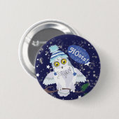 Snowy Owl mit Hut Button (Vorne & Hinten)