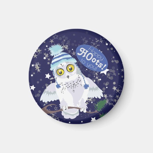 Snowy Owl mit Hut Magnet (Vorne)