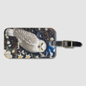 Snowy Owl Moonlight Moonblumen Gepäckanhänger (Vorderseite (Horizontal))