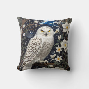 Snowy Owl Moonlight Moonblumen Kissen