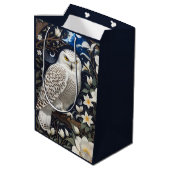 Snowy Owl Moonlight Moonblumen Mittlere Geschenktüte (Rückseite Schrägansicht)