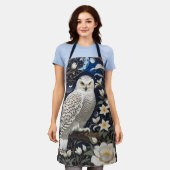Snowy Owl Moonlight Moonblumen Schürze (Getragen)