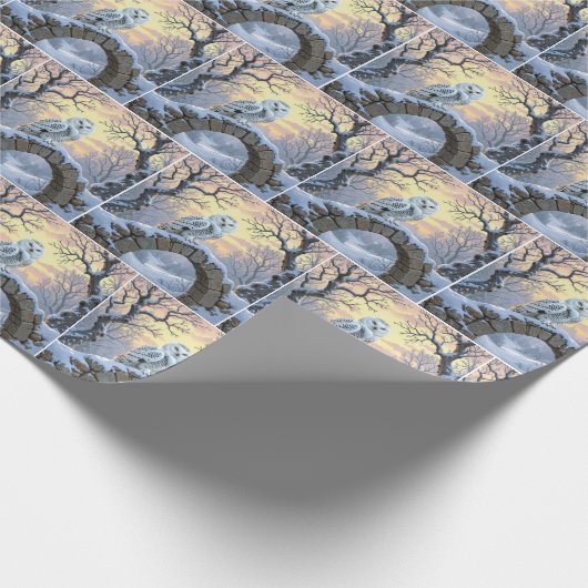 Snowy Owl On a Stone Arch Geschenkpapier (Ecke)
