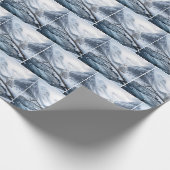 Snowy Owl On a Winter Tree Branch Geschenkpapier (Ecke)