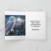 Snowy Owl Personalisiert Happy Birthday Karte (Innenseite)