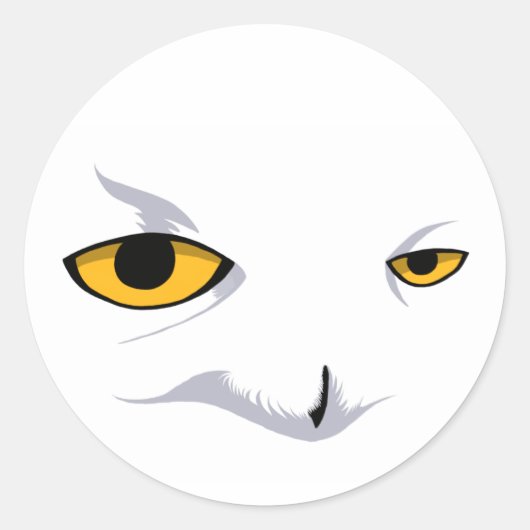 SNOWY OWL RUNDER AUFKLEBER (Vorderseite)