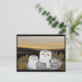 Snowy Owl Sunrise Postkarte (Stehend Vorderseite)