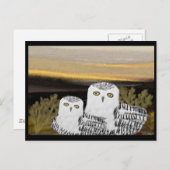 Snowy Owl Sunrise Postkarte (Vorne/Hinten)