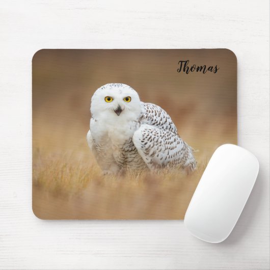 Snowy Owl Themed Mouse Pad Mousepad (Mit Mouse)
