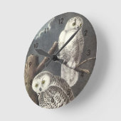 Snowy Owl von Audubon Runde Wanduhr (Winkel)