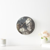 Snowy Owl von Audubon Runde Wanduhr (Zuhause)