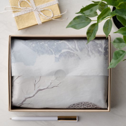 Snowy Owl Wasserfarbe Decoupage Seidenpapier (Geschenk)