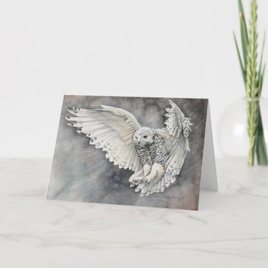 Snowy Owl Watercolor Wildlife Karte (Vorderseite)