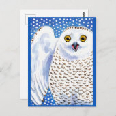 Snowy Owl Winter Weihnachtspostkarte Postkarte (Vorne/Hinten)