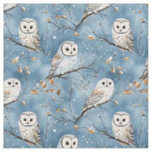 Snowy Owls auf Blue Stoff