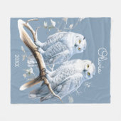 Snowy Owls Winter Personalisiert Fleecedecke (Vorderseite (Horizontal))