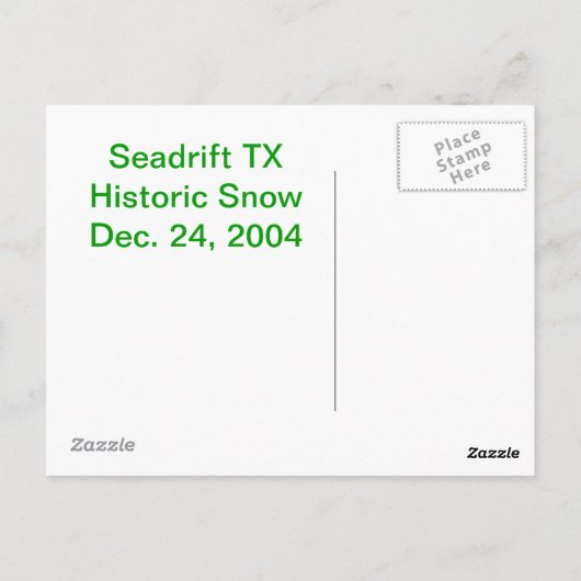 Snowy Palms in Seadrift Texas Postkarte (Rückseite)