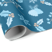 Snowy Pastel Blue Snowflakes Geschenkpapier (Rolleneckpunkt)