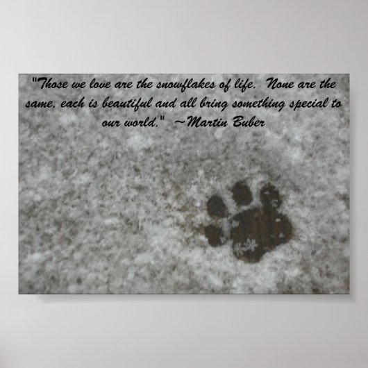 Snowy Paw Print Poster (Vorne)