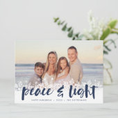 Snowy Peace | Hanukkah-Foto Feiertagskarte (Stehend Vorderseite)