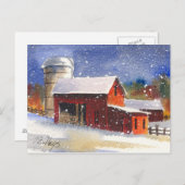 Snowy Pennsylvania Barns Postkarte (Vorne/Hinten)