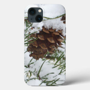 Snowy Pine Cone I Winter Nature Fotografy iPhone 13 Hülle