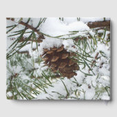 Snowy Pine Cone I Winter Nature Fotografy Gästebuch (Rückseite)