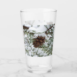 Snowy Pine Cone I Winter Nature Fotografy Glas