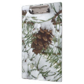 Snowy Pine Cone I Winter Nature Fotografy Klemmbrett (Links)