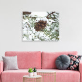 Snowy Pine Cone I Winter Nature Fotografy Leinwanddruck (Insitu (Wohnzimmer))