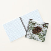 Snowy Pine Cone I Winter Nature Fotografy Notizblock (Innenseite)