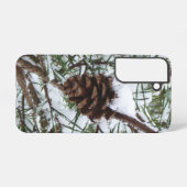 Snowy Pine Cone II Winterlandfotografie Samsung Galaxy Hülle (Rückseite (Horizontal))