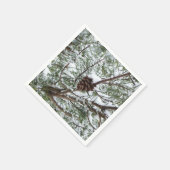 Snowy Pine Cone II Winterlandfotografie Serviette (Ecke)